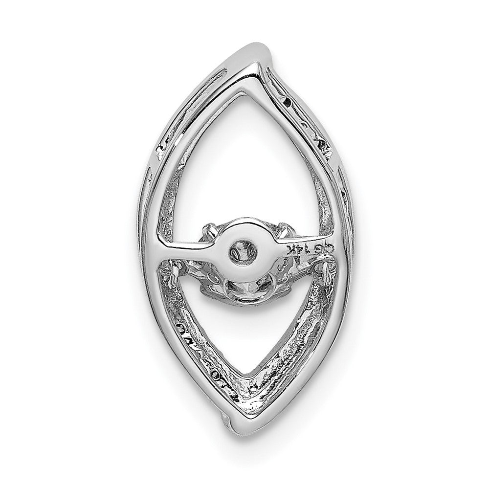 14k White Gold 1/3ct. Moving Real Diamond Chain Slide