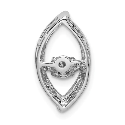 14k White Gold 1/3ct. Moving Real Diamond Chain Slide
