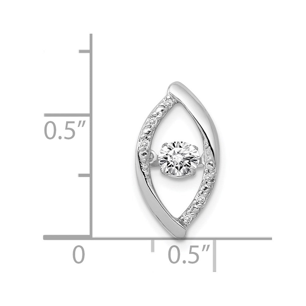 14k White Gold 1/3ct. Moving Real Diamond Chain Slide