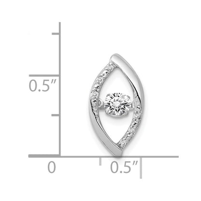 14k White Gold 1/3ct. Moving Real Diamond Chain Slide