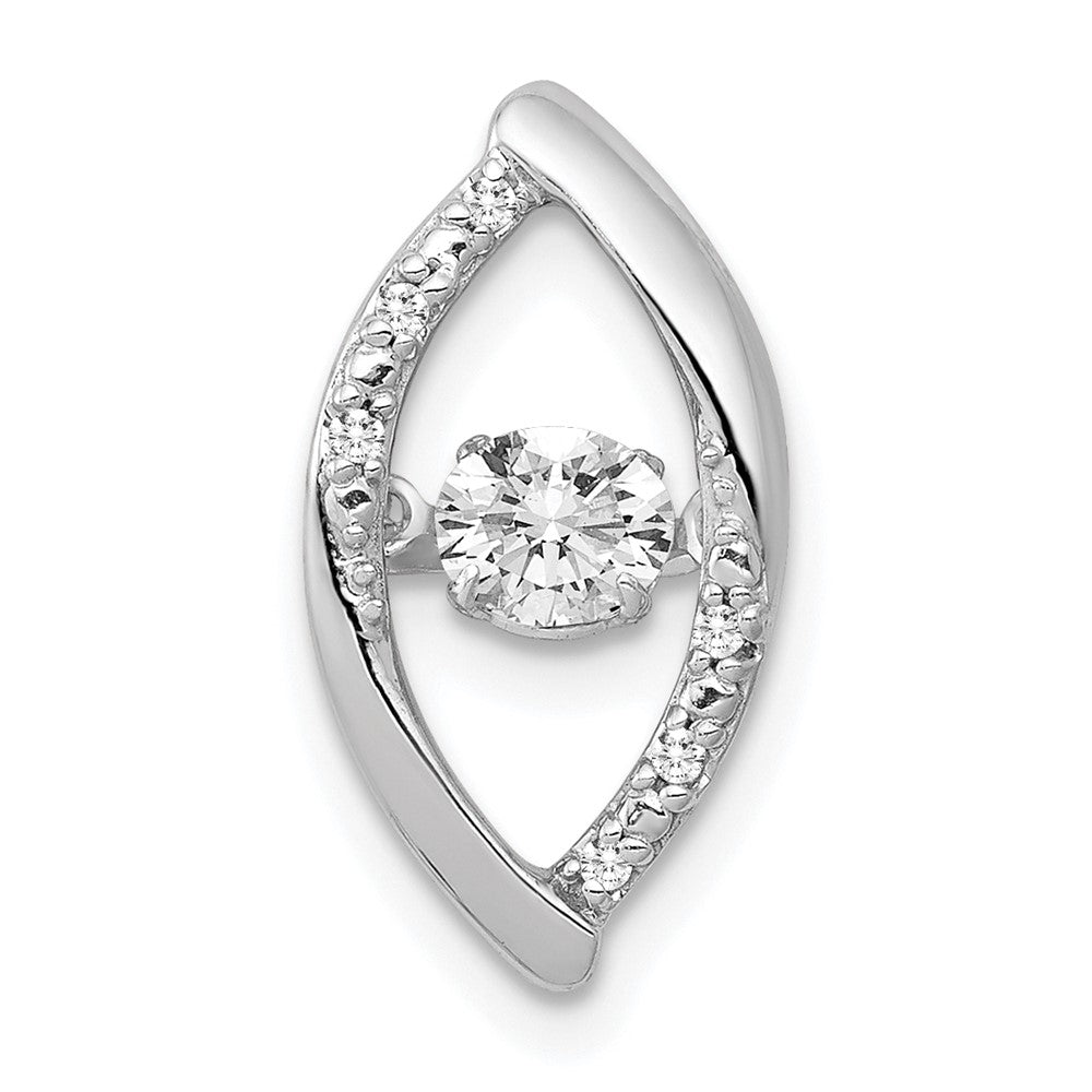 14k White Gold 1/3ct. Moving Real Diamond Chain Slide