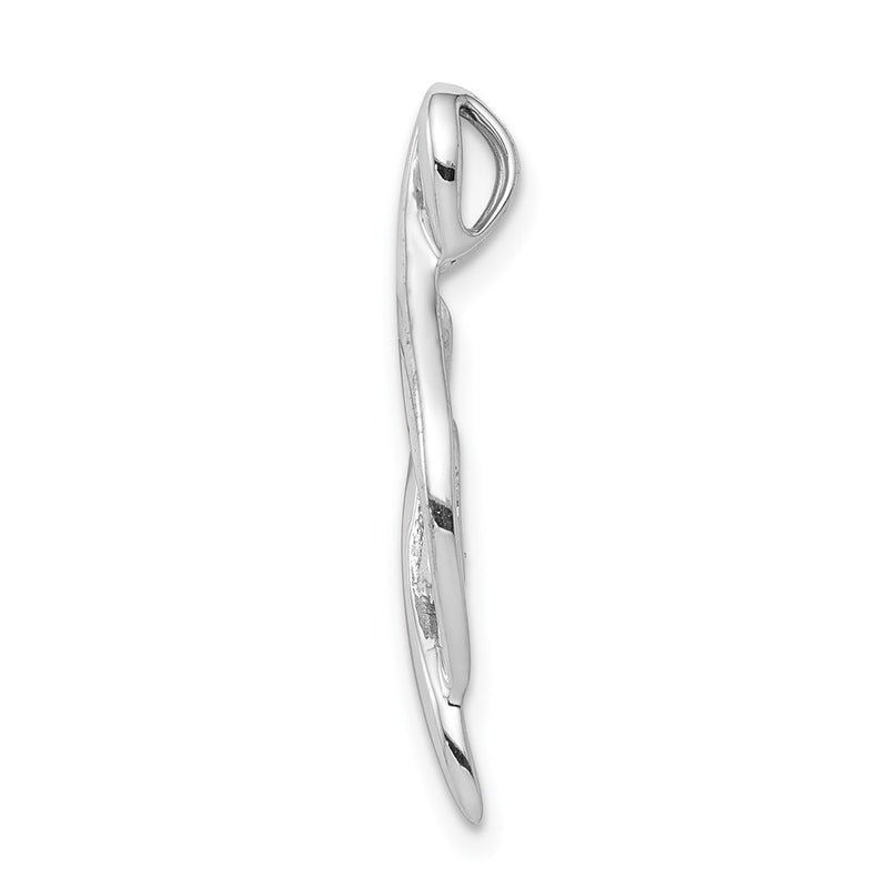 14k White Gold 1/20ct. Real Diamond Slide Pendant