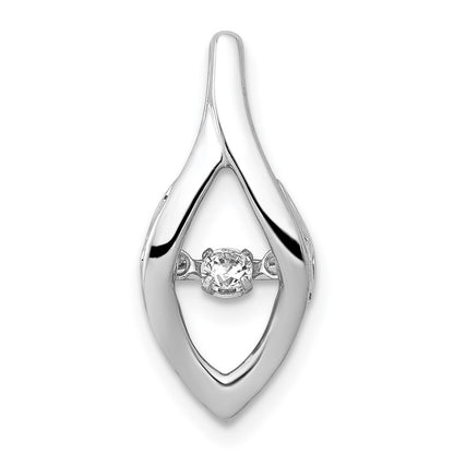 14k White Gold 1/10ct. Moving Real Diamond Slide Pendant