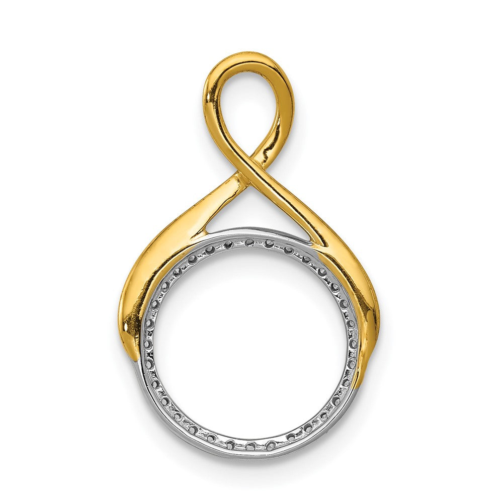 14k Two-Tone Gold 1/10ct. Real Diamond Fancy Circle Chain Slide