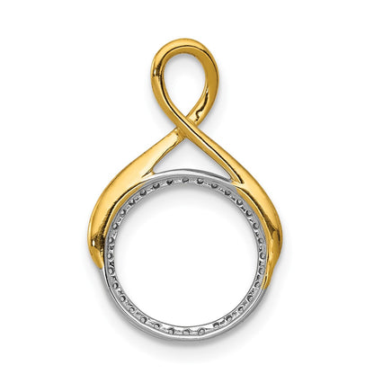 14k Two-Tone Gold 1/10ct. Real Diamond Fancy Circle Chain Slide