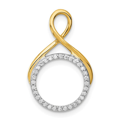 14k Two-Tone Gold 1/10ct. Real Diamond Fancy Circle Chain Slide