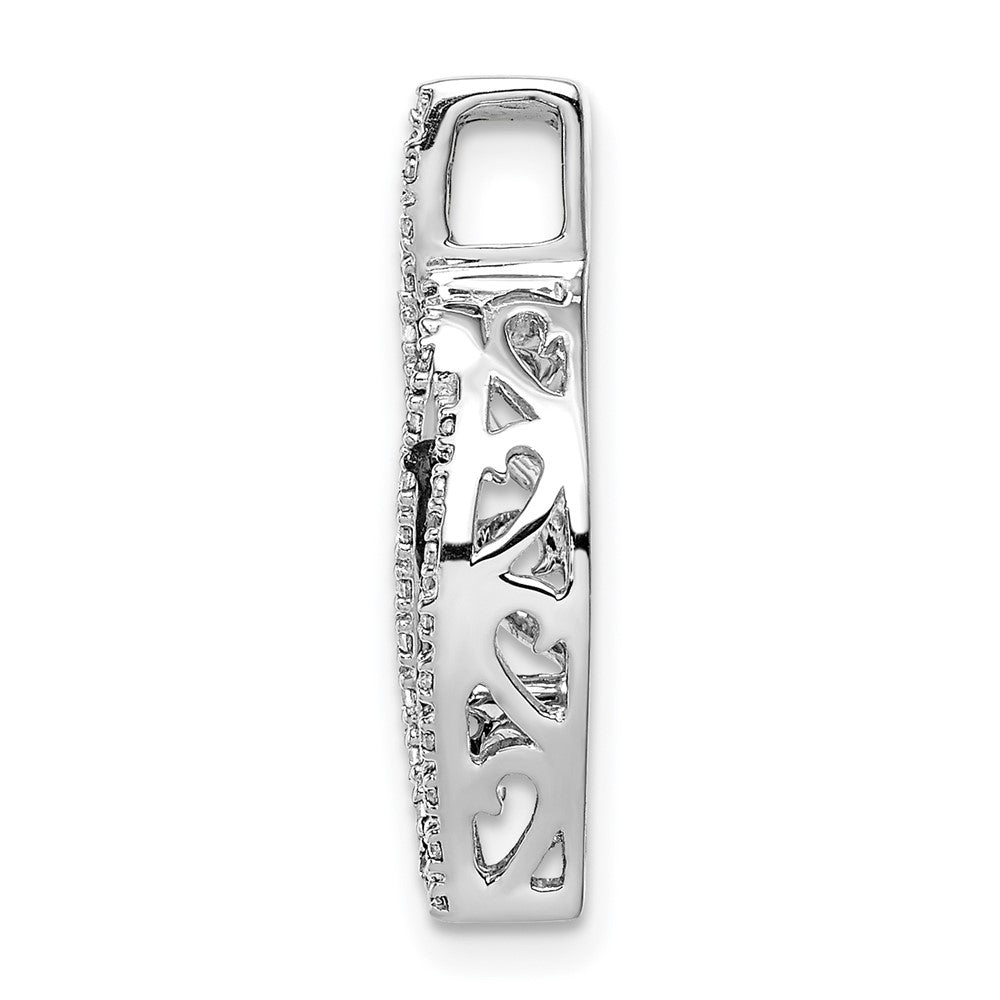 14k White Gold 1/3ct. White and Black Real Diamond Fancy Curve Chain Slide