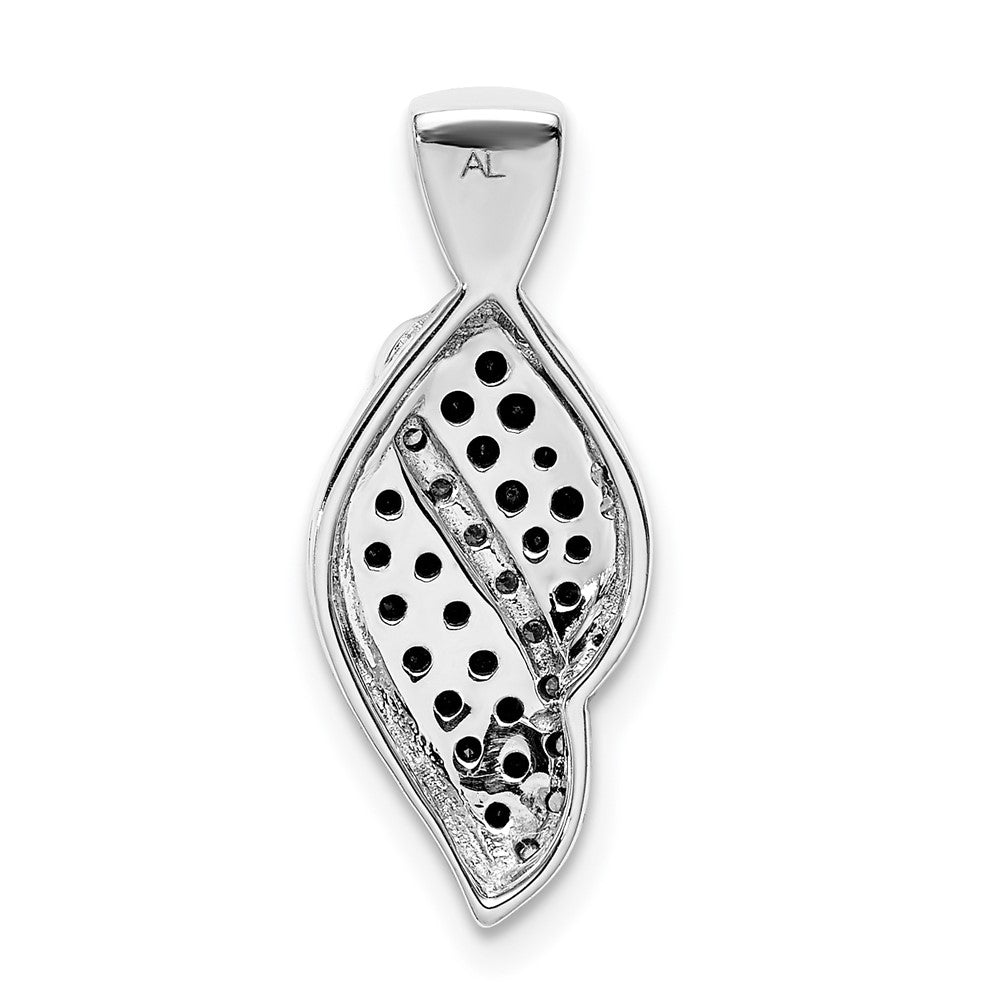 14k White Gold 1/3ct. White and Black Real Diamond Fancy Curve Chain Slide