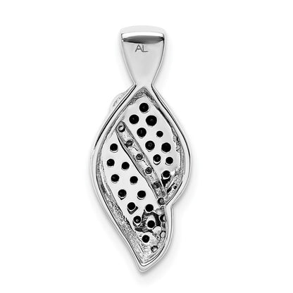 14k White Gold 1/3ct. White and Black Real Diamond Fancy Curve Chain Slide