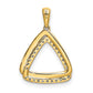 14k yellow gold 1 6ct real diamond double triangle pendant pm4737 016 ya