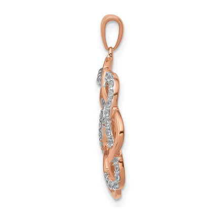 14k Rose Gold 1/5ct. Real Diamond Twisted Pendant