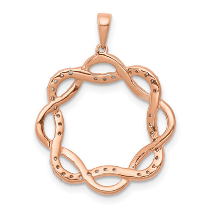14k Rose Gold 1/5ct. Real Diamond Twisted Pendant