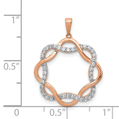 14k Rose Gold 1/5ct. Real Diamond Twisted Pendant