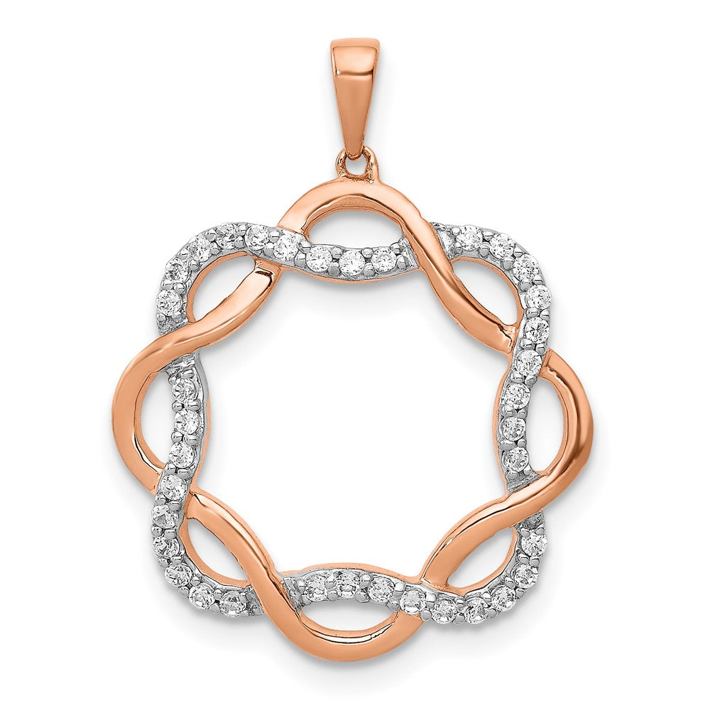 14k Rose Gold 1/5ct. Real Diamond Twisted Pendant