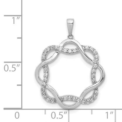 14k White Gold 1/5ct. Real Diamond Twisted Pendant