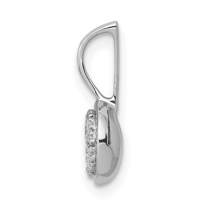Solid 14k White Gold 1/10ct. Simulated CZ Circle Cluster Pendant