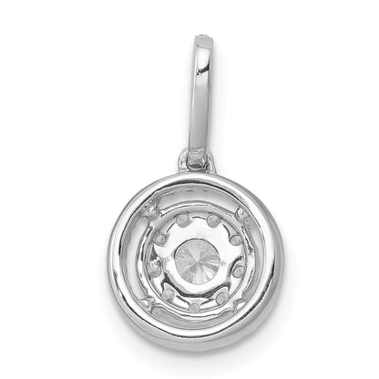 14k White Gold 1/3ct. Real Diamond Round Halo Cluster Pendant