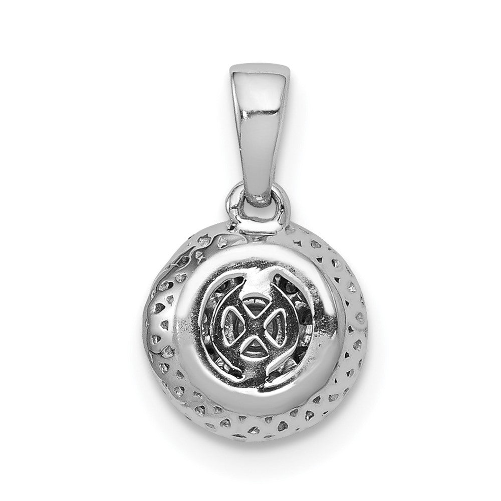 14k White Gold 1/4ct. Real Diamond Round Halo Cluster Pendant