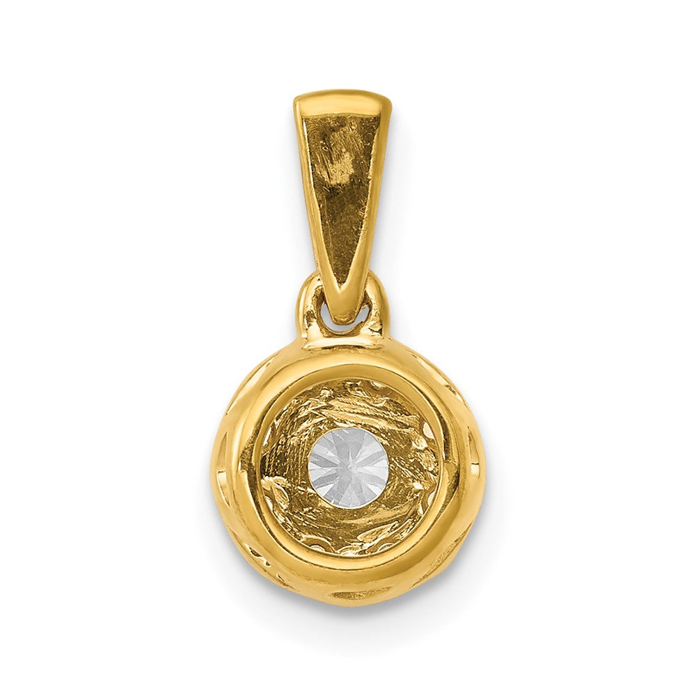 14k Yellow Gold 1/3ct. Real Diamond Circle Cluster Pendant