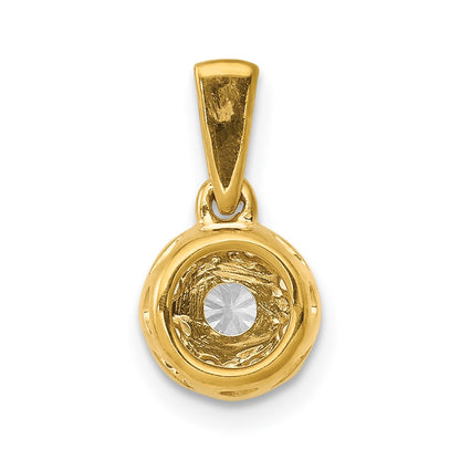 14k Yellow Gold 1/3ct. Real Diamond Circle Cluster Pendant
