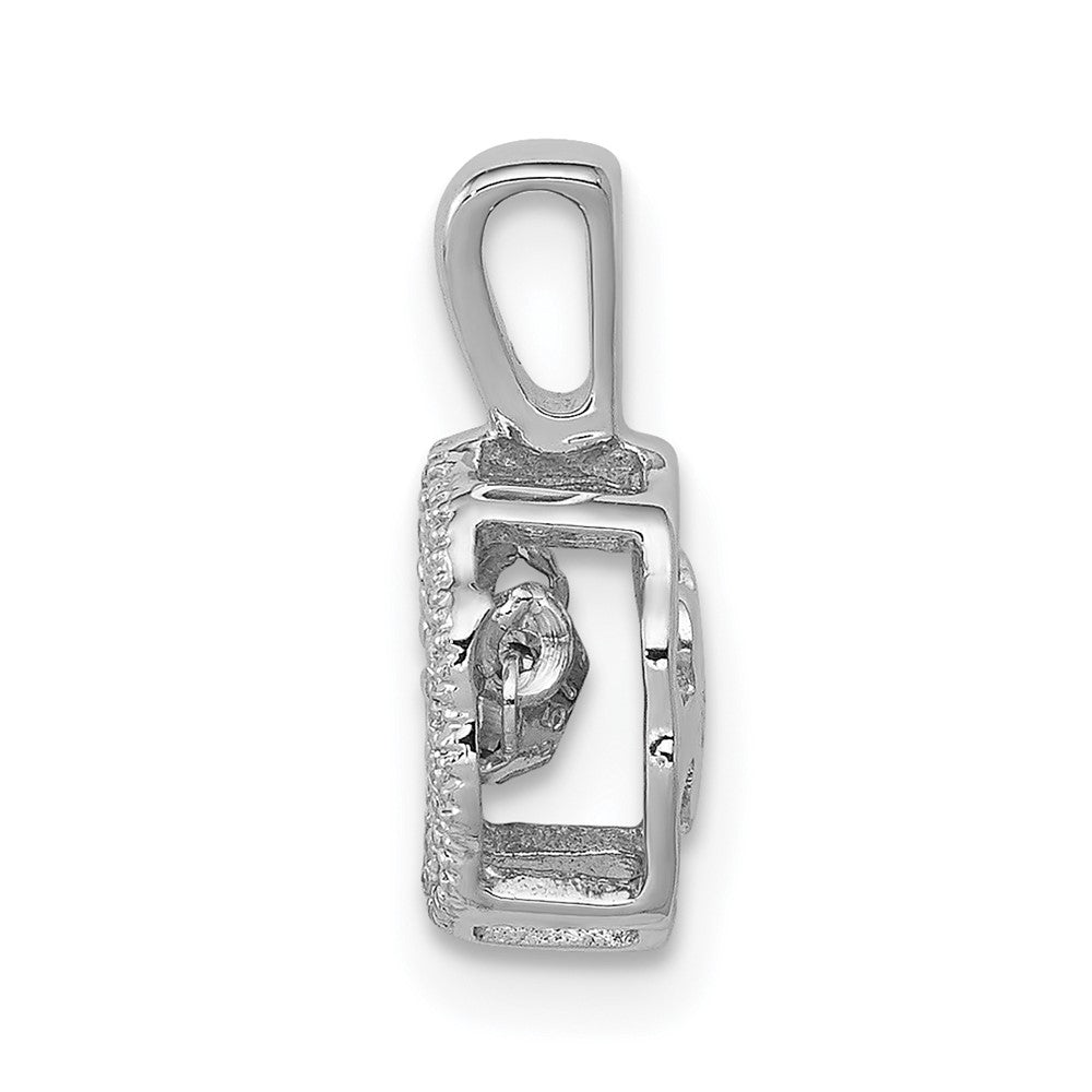 14k White Gold 1/10ct. Vibrant Moving Real Diamond Pendant