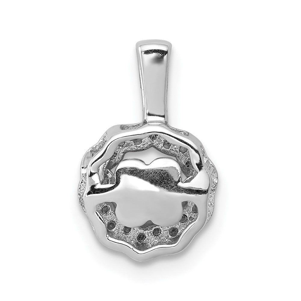 14k White Gold 1/10ct. Vibrant Moving Real Diamond Pendant