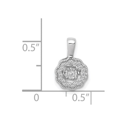 14k White Gold 1/10ct. Vibrant Moving Real Diamond Pendant