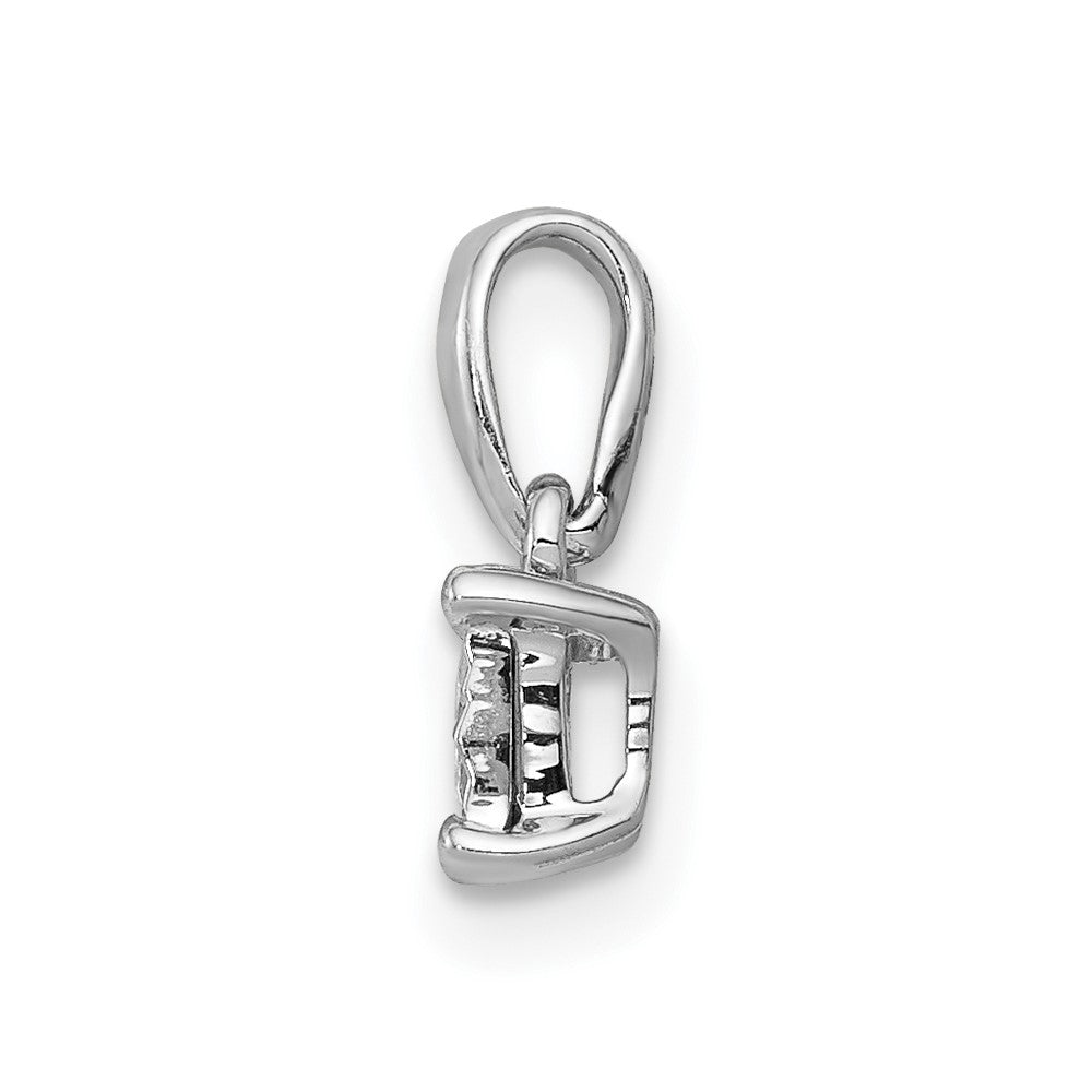 14k White Gold 1/10ct. Real Diamond Square Pendant