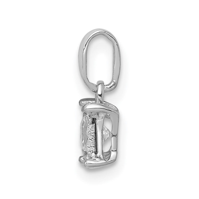 14k White Gold 1/5ct. Real Diamond Square Pendant