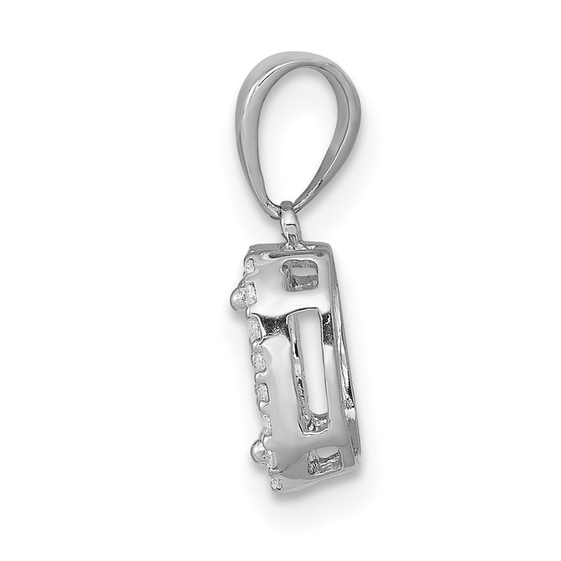 14k White Gold 1/4ct. Real Diamond Square Cluster Pendant