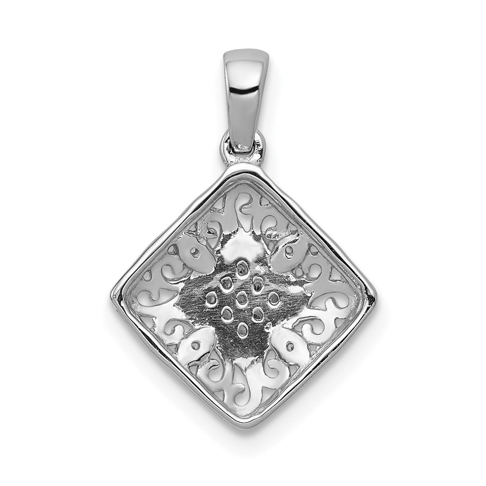 14k White Gold 1/15ct. Real Diamond Fancy Pendant