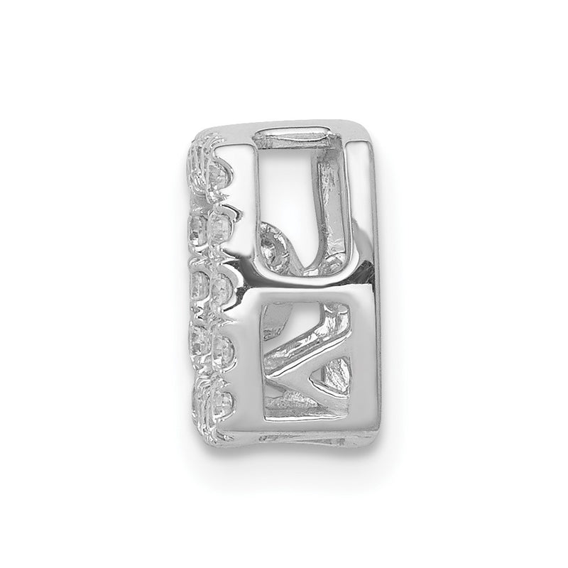 14k White Gold 3/8ct. Vibrant Moving Real Diamond Square Chain Slide