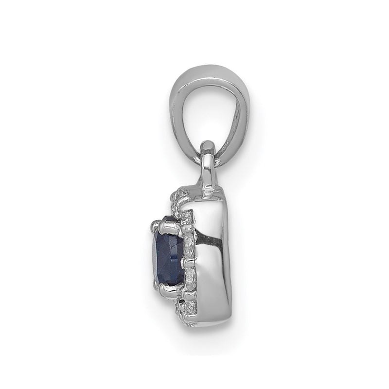 14k White Gold 1/3ct. Blue/White Real Diamond Square Pendant