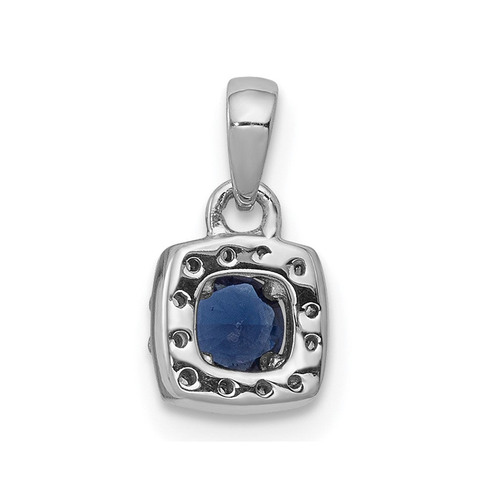 14k White Gold 1/3ct. Blue/White Real Diamond Square Pendant