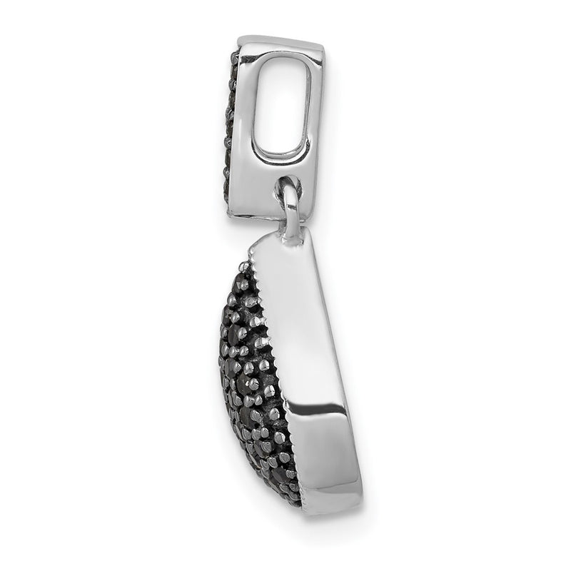 14k White Gold 1/4ct. Black Real Diamond Teardrop Pendant