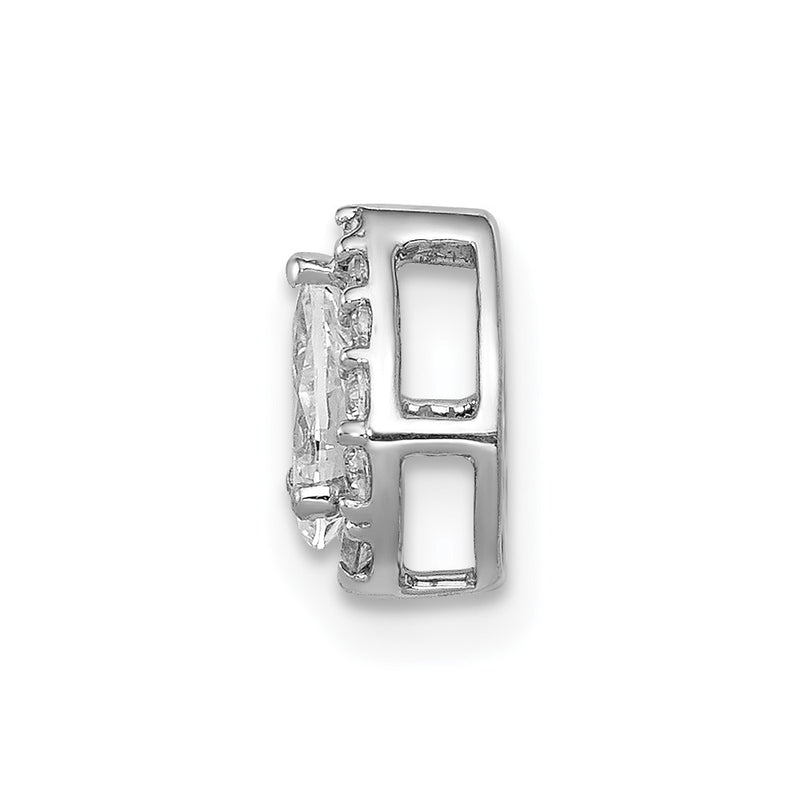 14k White Gold 3/8ct. Real Diamond Teardrop Chain Slide