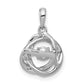 14k White Gold 1/4ct. Vibrant Real Diamond Intertwined Rings Pendant