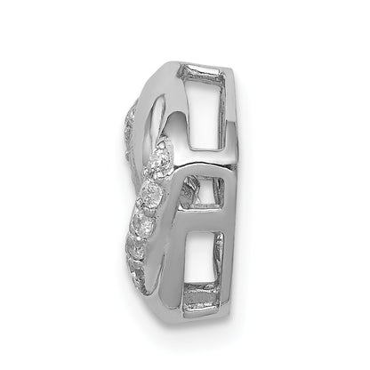 14k White Gold 1/4ct. Vibrant Real Diamond Entwined Squares Chain Slide