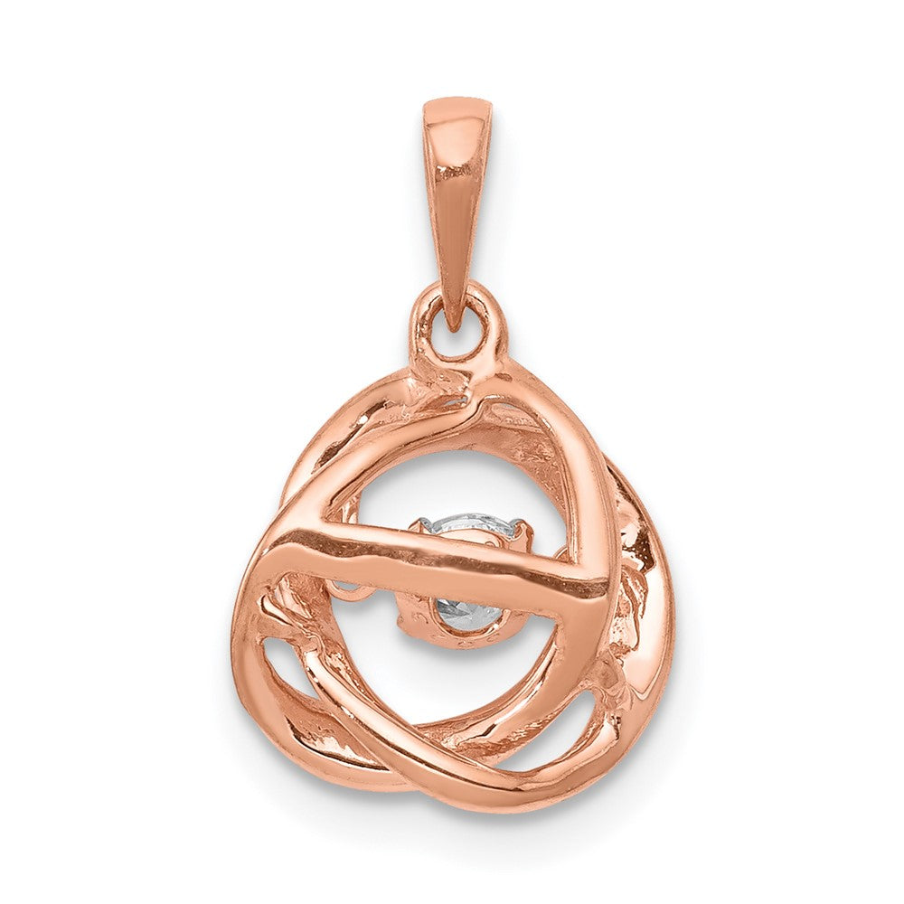 14k Rose Gold 1/5ct. Vibrant Real Diamond Intertwined Rings Pendant