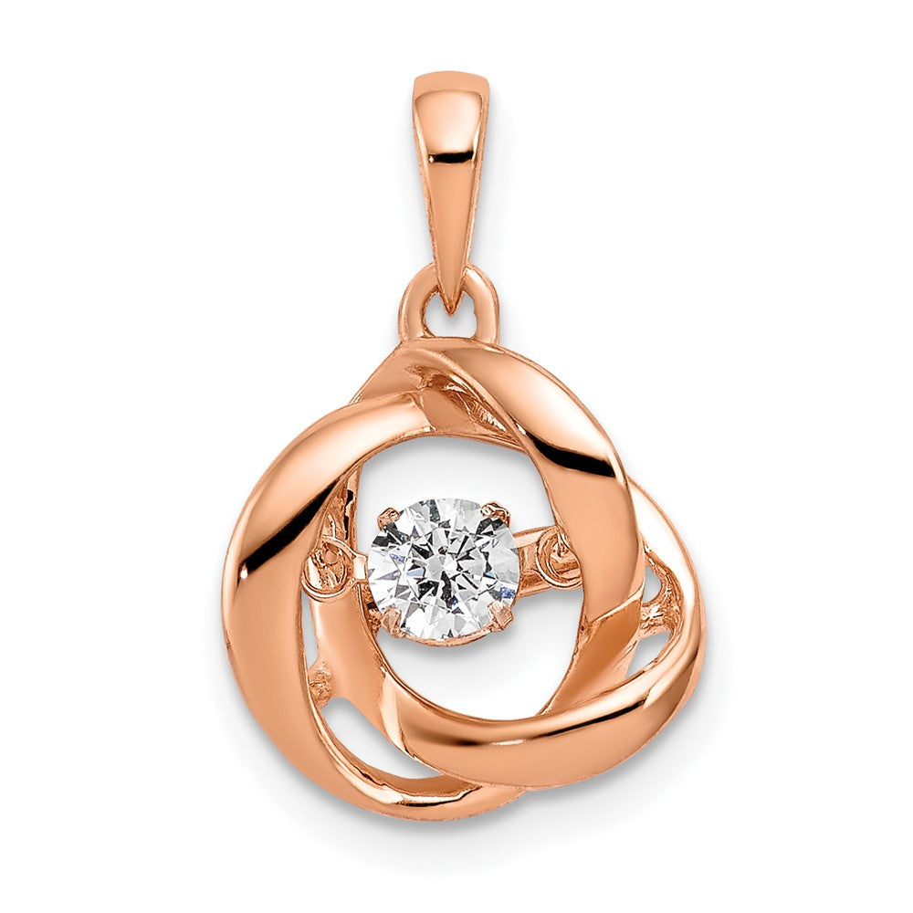 14k Rose Gold 1/5ct. Vibrant Real Diamond Intertwined Rings Pendant
