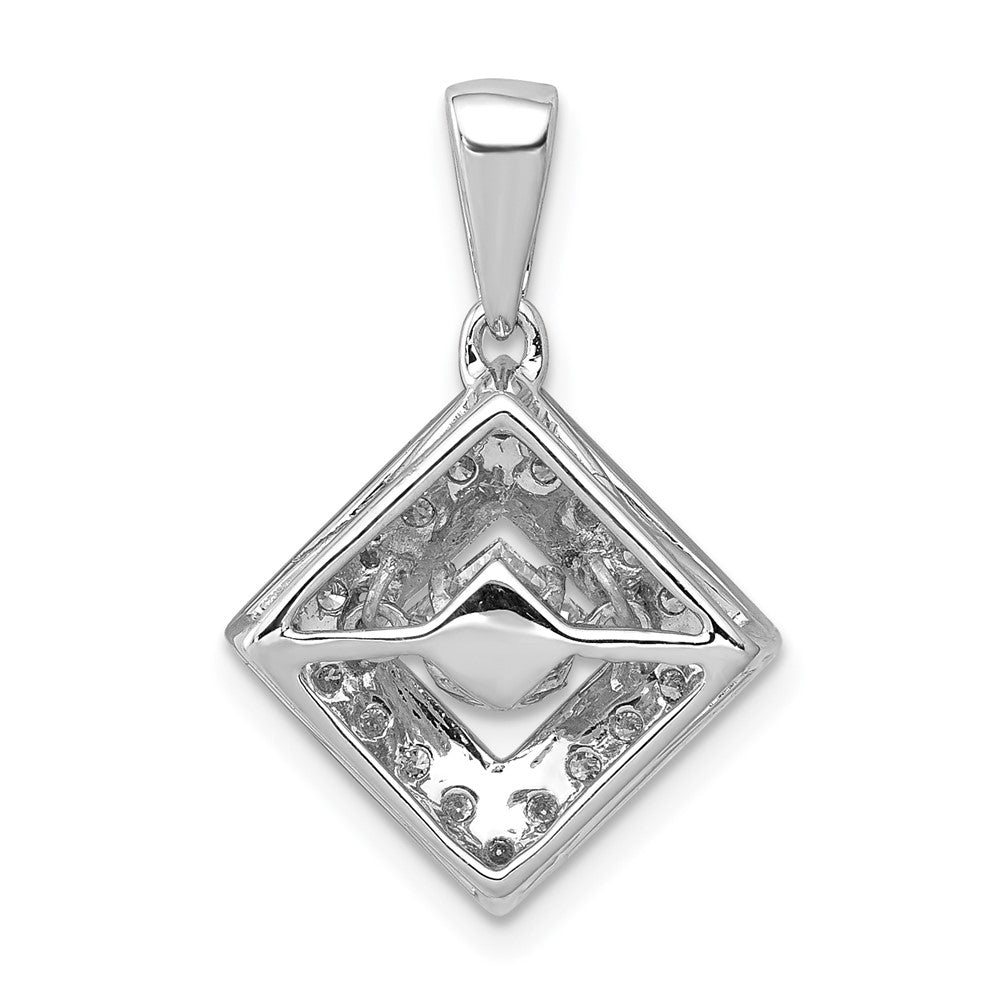 14k White Gold 1/2ct. Vibrant Real Diamond Tilted Square Pendant