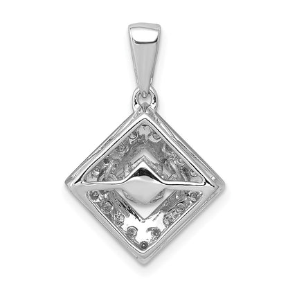 14k White Gold 1/2ct. Vibrant Real Diamond Tilted Square Pendant