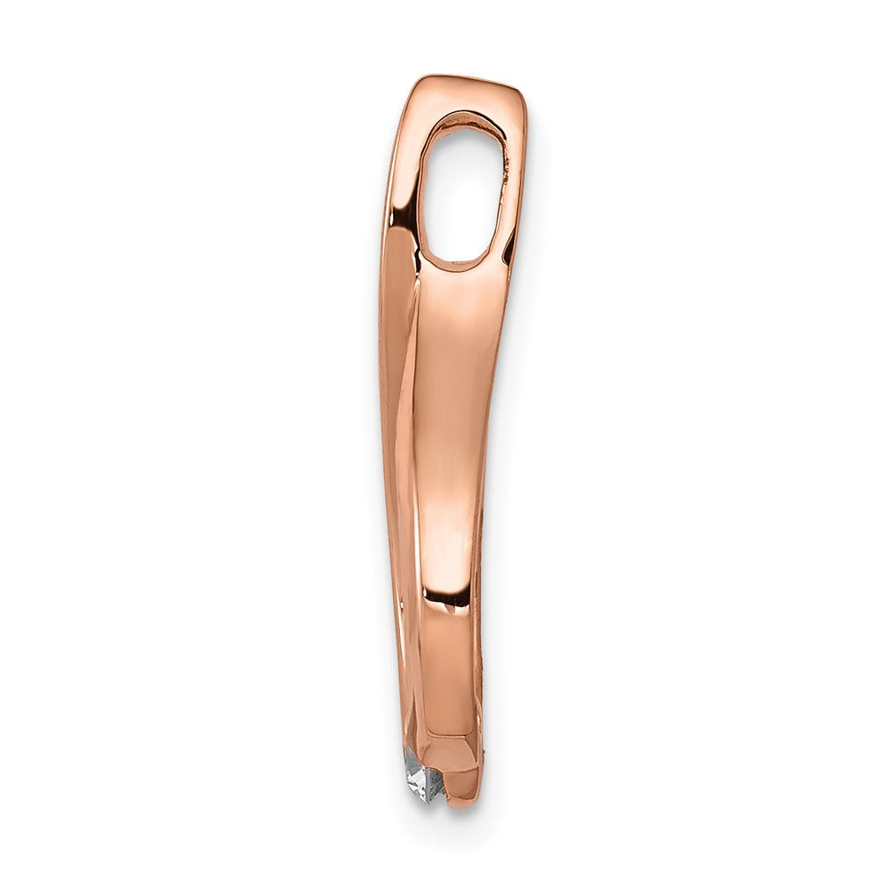 14k Rose Gold 1/10ct. Real Diamond Teardrop Chain Slide