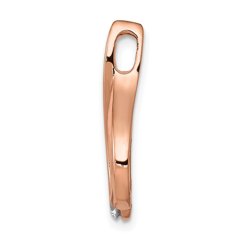 14k Rose Gold 1/10ct. Real Diamond Teardrop Chain Slide
