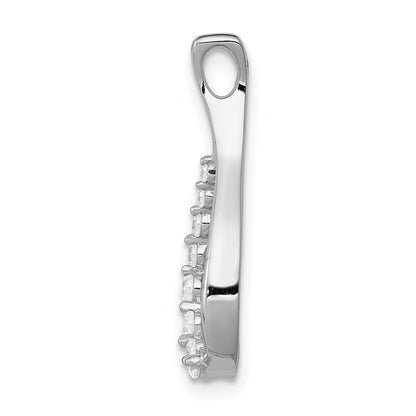 14k White Gold 1/5ct. Real Diamond Polished Teardrop Chain Slide