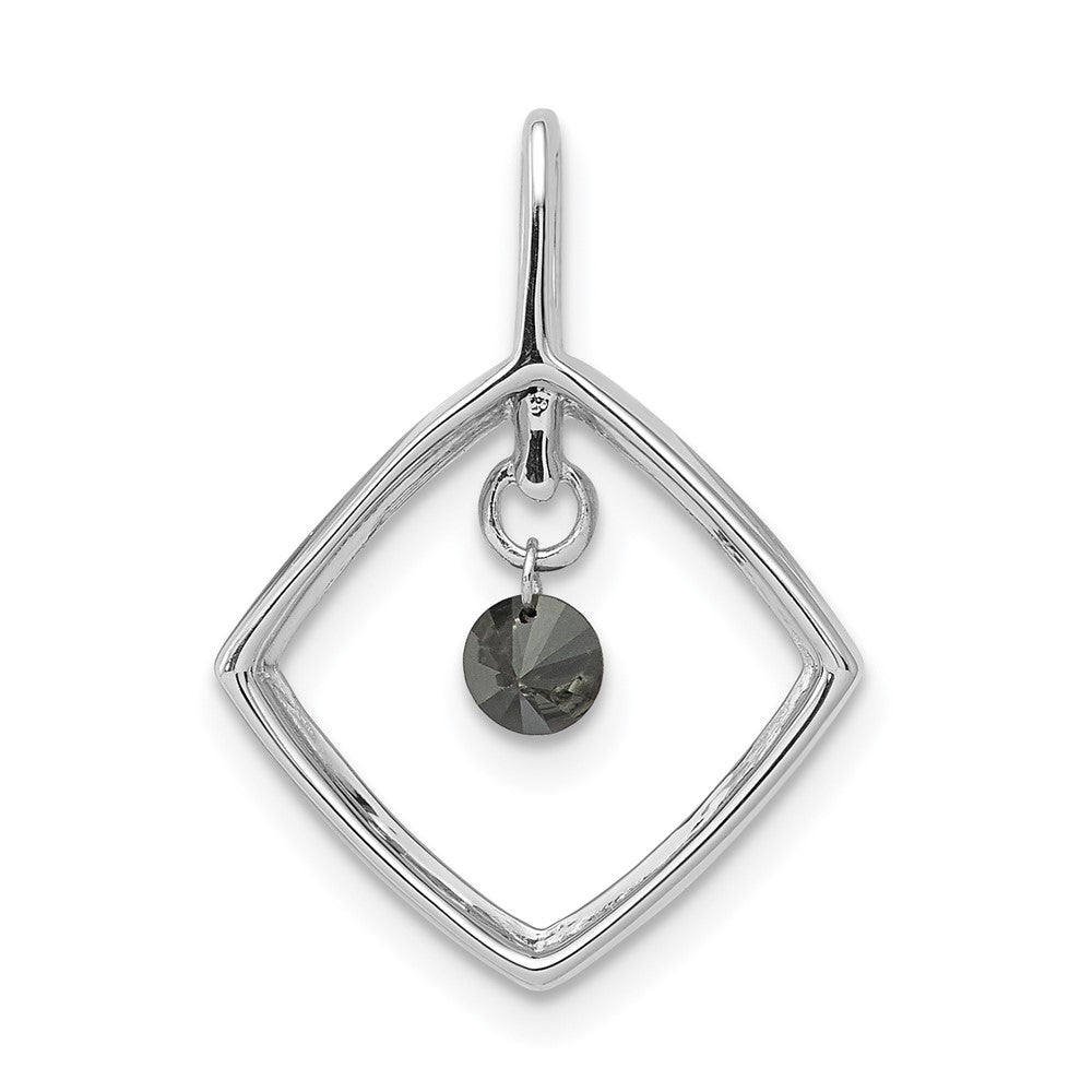 14k White Gold 1/6ct. Black Real Diamond Dangle Pendant