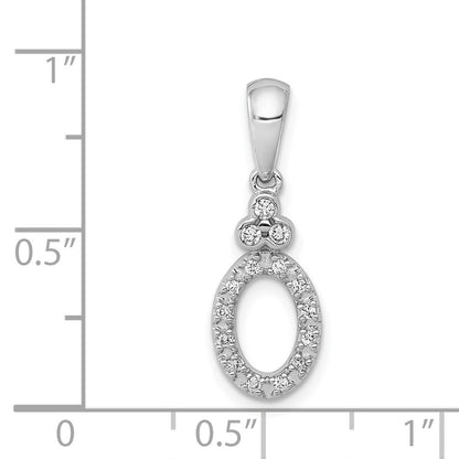 14k White Gold 1/8ct. Vintage Oval Real Diamond Pendant