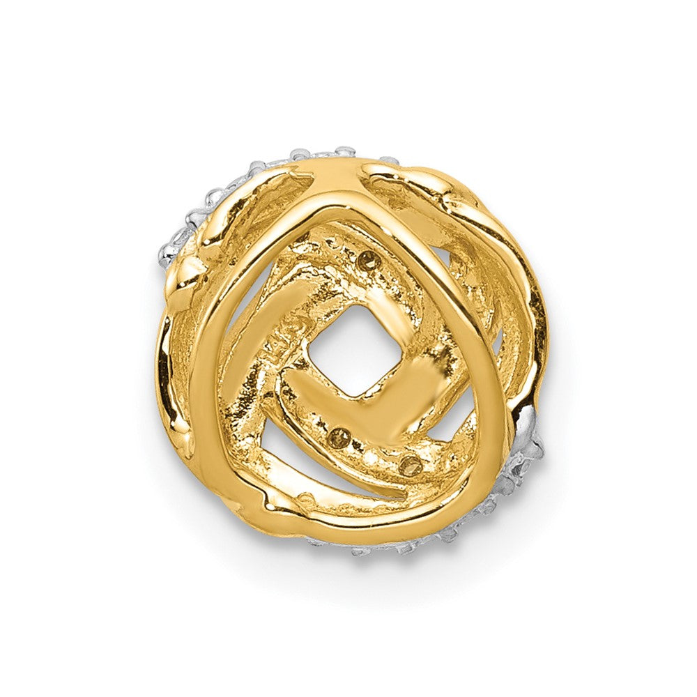 14k yellow gold 02ct real diamond w rhodium accents round chain slide pm4801 002 ywa