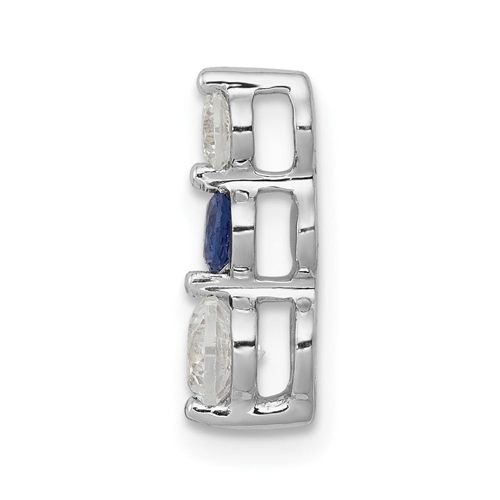 14k White Gold 1/2ct. Blue/White Real Diamond Pendant