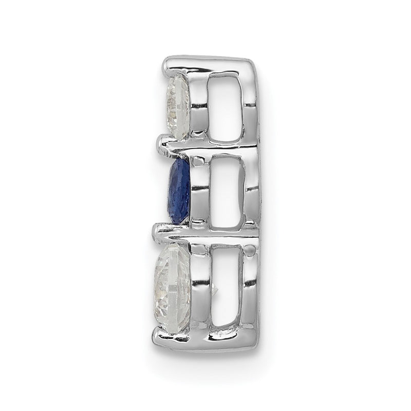 14k White Gold 1/2ct. Blue/White Real Diamond Pendant